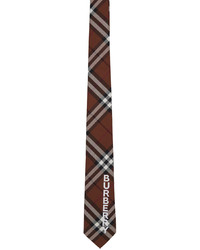Cravatta di seta a quadri marrone scuro di Burberry