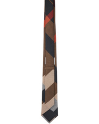 Cravatta di seta a quadri marrone di Burberry