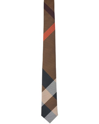 Cravatta di seta a quadri marrone di Burberry