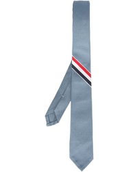 Cravatta di seta a righe orizzontali azzurra di Thom Browne
