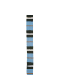 Cravatta di seta a righe orizzontali blu scuro di Burberry