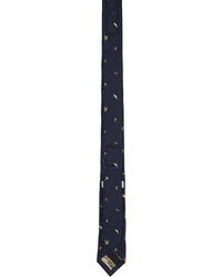 Cravatta di seta a righe orizzontali blu scuro di Thom Browne