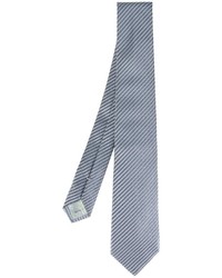 Cravatta di seta a righe orizzontali blu di Armani Collezioni