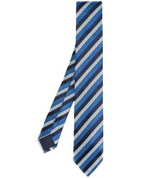 Cravatta di seta a righe orizzontali blu di Ermenegildo Zegna