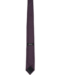 Cravatta di seta a righe orizzontali bordeaux di Zegna