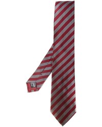 Cravatta di seta a righe orizzontali bordeaux di Giorgio Armani