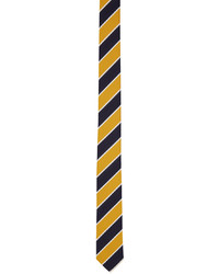 Cravatta di seta a righe orizzontali gialla di Thom Browne