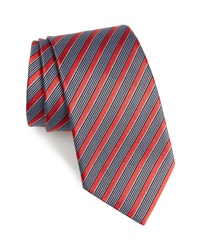 Cravatta di seta a righe orizzontali multicolore