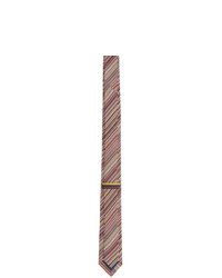 Cravatta di seta a righe orizzontali multicolore di Paul Smith