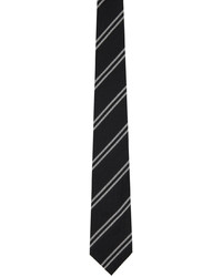 Cravatta di seta a righe orizzontali nera e bianca di Tom Ford