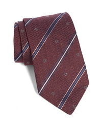 Cravatta di seta a righe verticali bordeaux