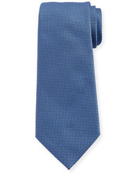 Cravatta di seta a spina di pesce blu