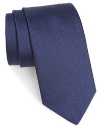Cravatta di seta a spina di pesce blu scuro