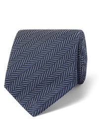 Cravatta di seta a spina di pesce blu scuro di Tom Ford