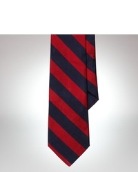 Cravatta di seta bianca e rossa e blu scuro