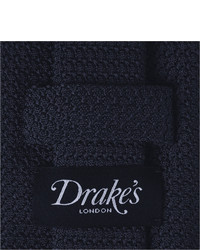 Cravatta di seta blu scuro di Drakes