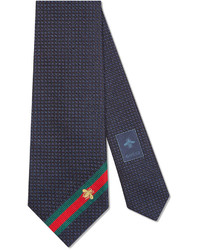 Cravatta di seta blu scuro di Gucci
