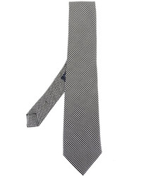 Cravatta di seta con motivo pied de poule nera di Etro
