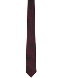 Cravatta di seta con stampa cachemire blu scuro di Zegna