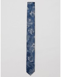 Cravatta di seta con stampa cachemire blu di Asos