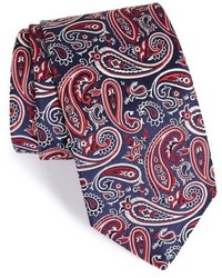 Cravatta di seta con stampa cachemire bordeaux