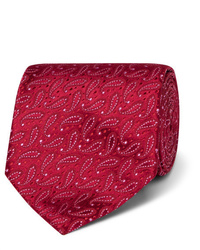 Cravatta di seta con stampa cachemire rossa di Charvet