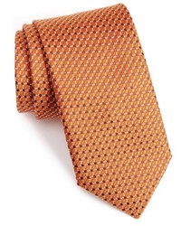 Cravatta di seta geometrica arancione