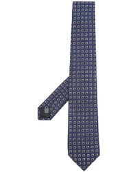 Cravatta di seta geometrica blu scuro di Cerruti