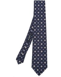 Cravatta di seta geometrica blu scuro di Etro