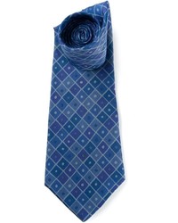Cravatta di seta geometrica blu scuro di Hermes