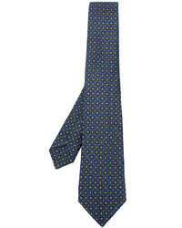 Cravatta di seta geometrica blu scuro di Kiton