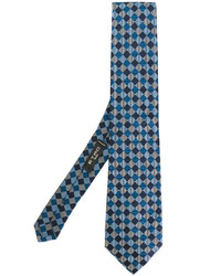 Cravatta di seta geometrica blu di Etro