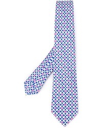 Cravatta di seta geometrica blu di Kiton