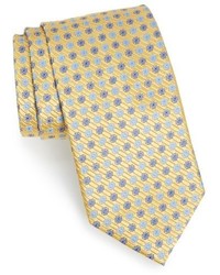 Cravatta di seta geometrica gialla