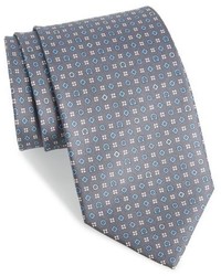 Cravatta di seta geometrica grigia