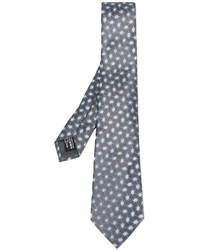 Cravatta di seta geometrica grigia di Giorgio Armani
