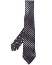 Cravatta di seta geometrica marrone di Kiton