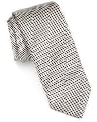 Cravatta di seta geometrica nera