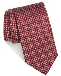 Cravatta di seta geometrica rossa