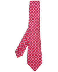 Cravatta di seta geometrica rossa di Kiton