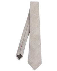 Cravatta di seta lavorata a maglia beige