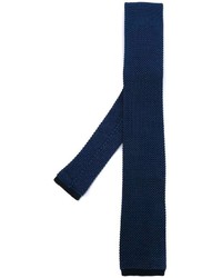 Cravatta di seta lavorata a maglia blu scuro di Eleventy