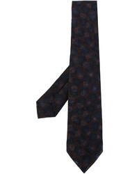 Cravatta di seta lavorata a maglia blu scuro di Kiton