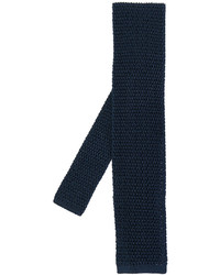 Cravatta di seta lavorata a maglia blu scuro di Tom Ford
