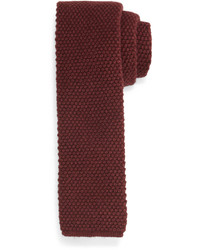 Cravatta di seta lavorata a maglia bordeaux