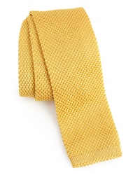 Cravatta di seta lavorata a maglia gialla