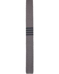 Cravatta di seta lavorata a maglia grigia di Thom Browne