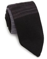 Cravatta di seta lavorata a maglia grigio scuro