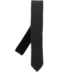 Cravatta di seta lavorata a maglia grigio scuro di Ermenegildo Zegna