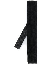 Cravatta di seta lavorata a maglia nera di Etro